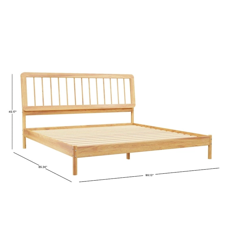 Lit à baldaquin king size en bois massif, style bohème