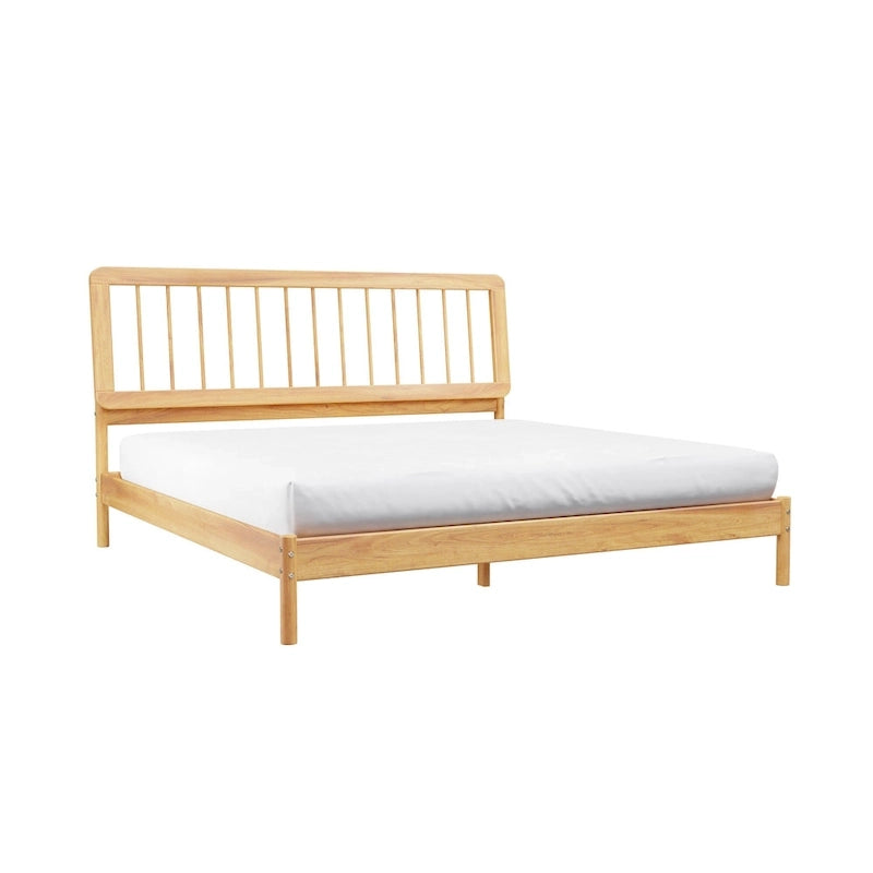 Lit à baldaquin king size en bois massif, style bohème