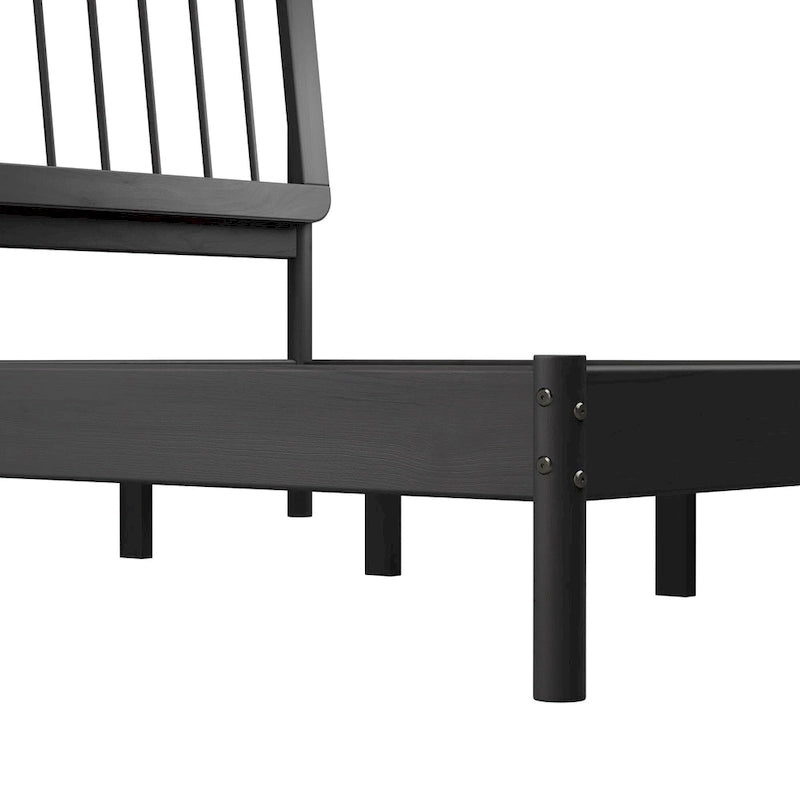 Lit à baldaquin king size en bois massif, style bohème