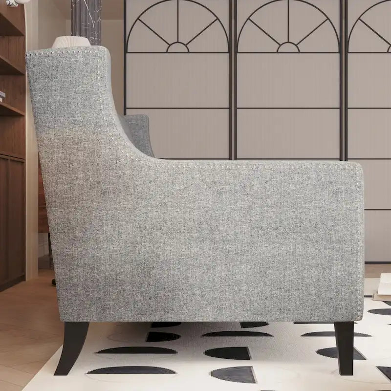 Canapé 3 places en tissu de style Mid-Century Modern avec dossier capitonné