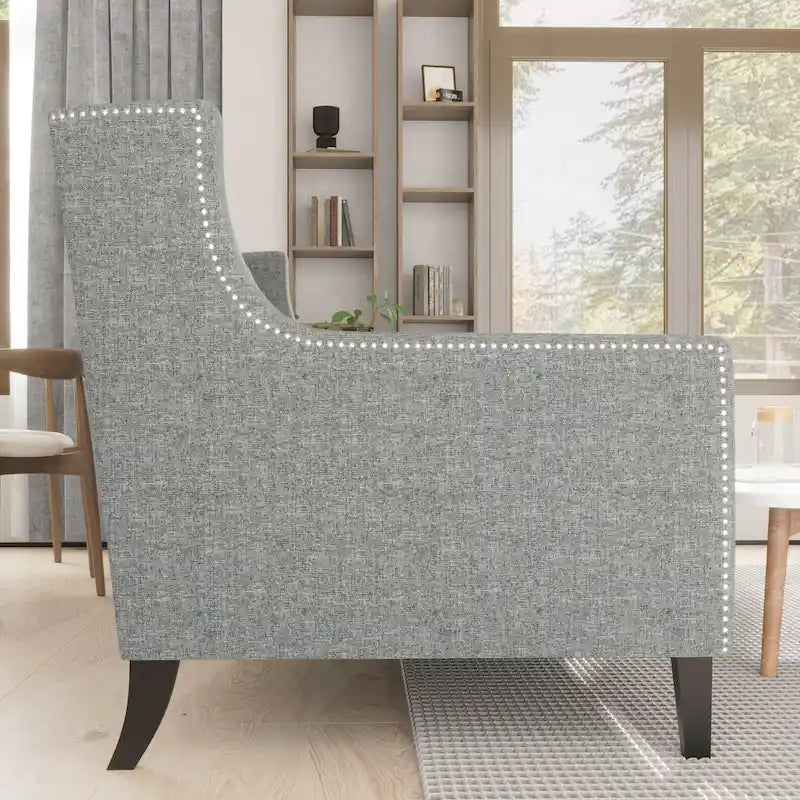 Canapé 3 places en tissu de style Mid-Century Modern avec dossier capitonné