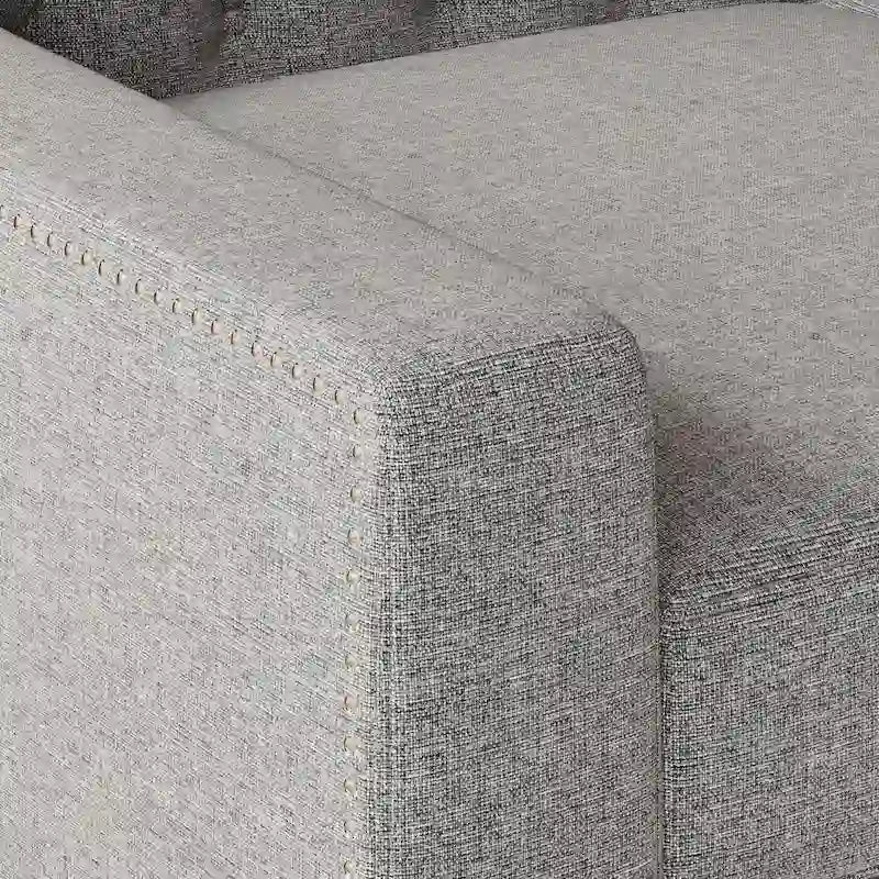 Canapé 3 places en tissu de style Mid-Century Modern avec dossier capitonné
