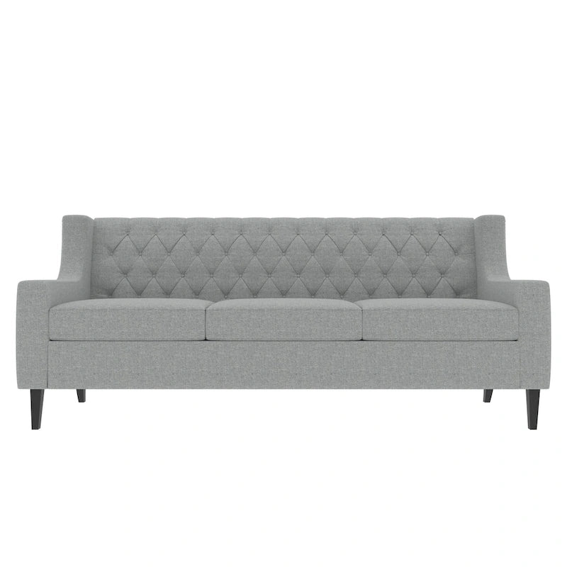 Canapé 3 places en tissu de style Mid-Century Modern avec dossier capitonné