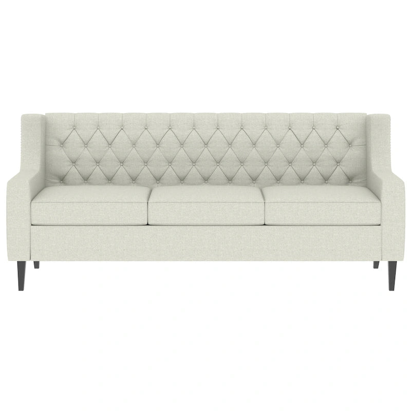 Canapé 3 places en tissu de style Mid-Century Modern avec dossier capitonné