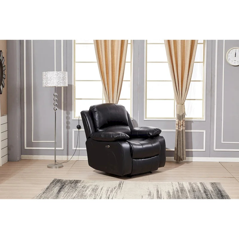 Fauteuil inclinable motorisé simple en cuir reconstitué