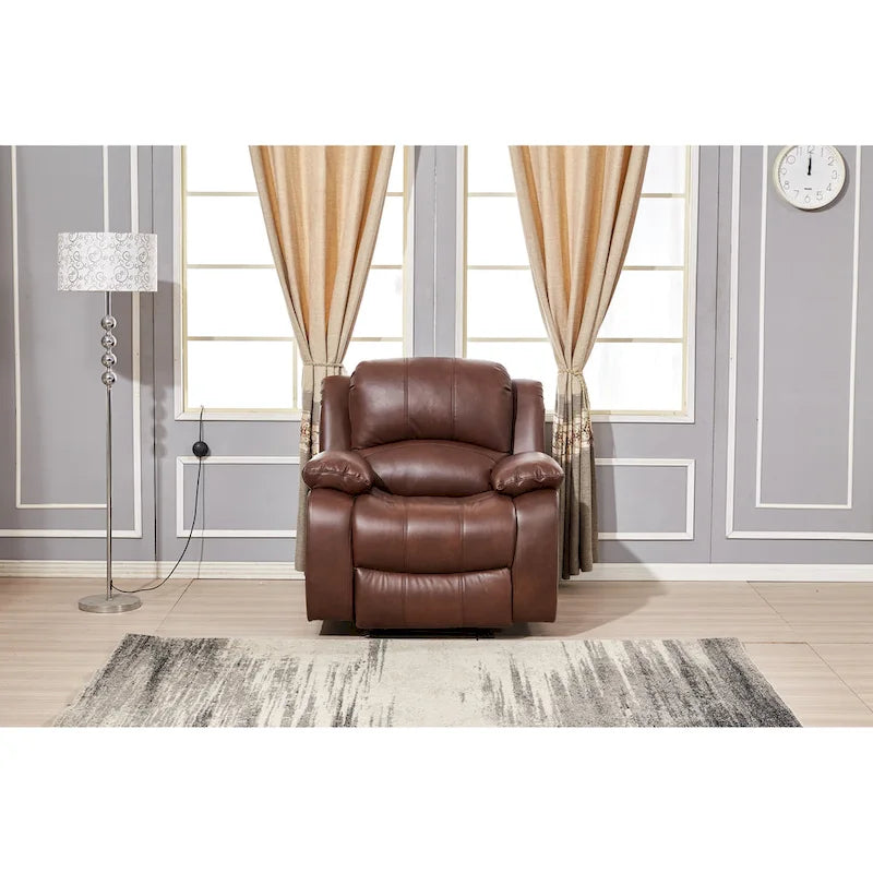 Fauteuil inclinable motorisé simple en cuir reconstitué