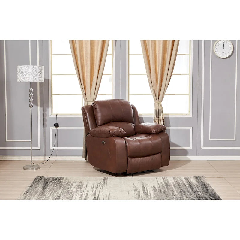 Fauteuil inclinable motorisé simple en cuir reconstitué