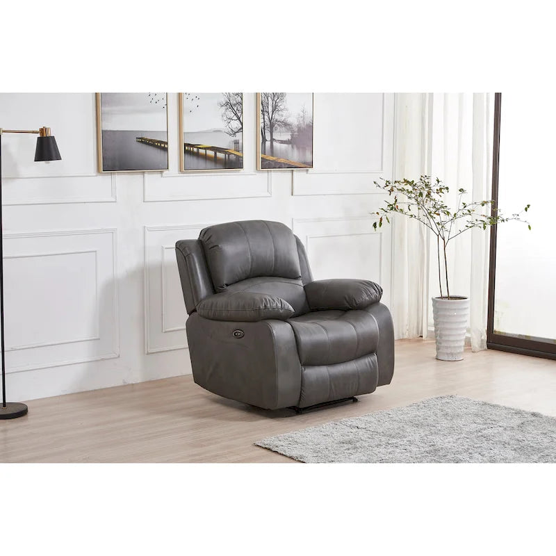 Fauteuil inclinable motorisé simple en cuir reconstitué