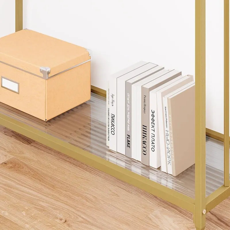 Console rétro à 2 niveaux avec rangement à étagères en MDF