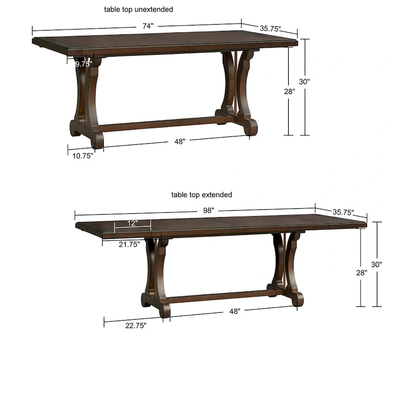 Table à manger extensible rectangulaire