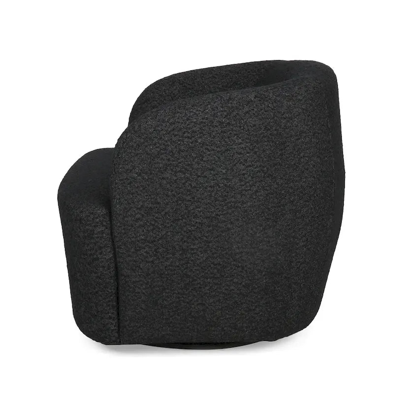 Fauteuil club pivotant rembourré en bouclette texturée