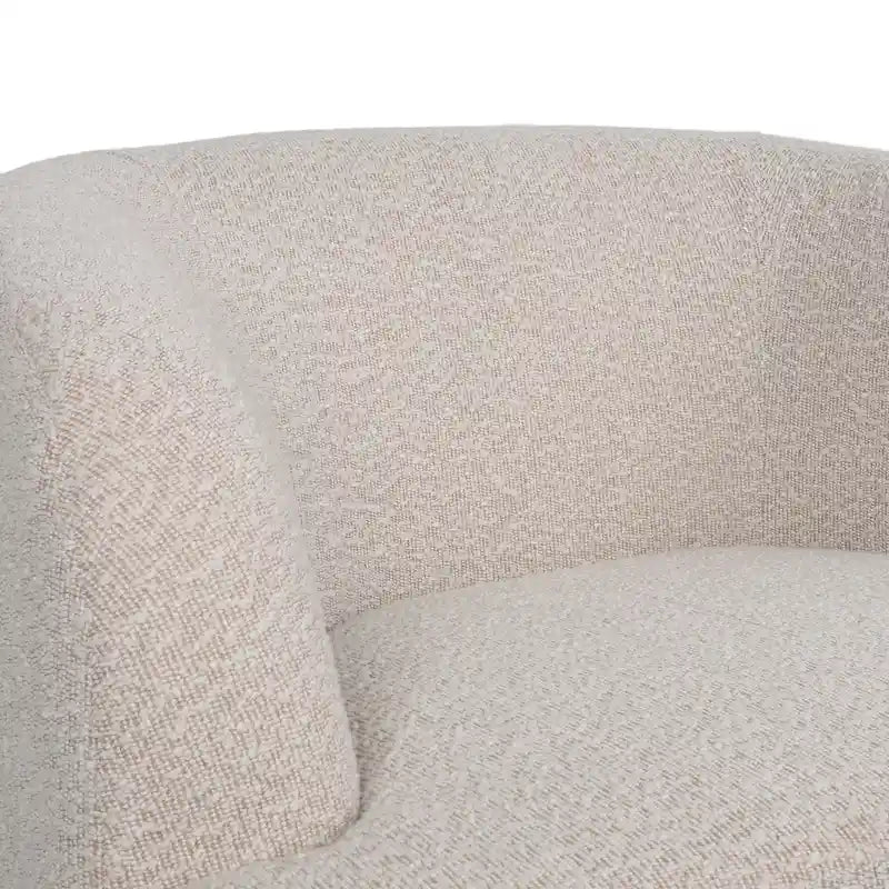 Fauteuil club pivotant rembourré en bouclette texturée