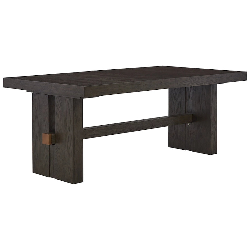 Table de salle à manger rectangulaire extensible marron foncé