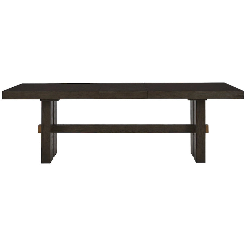 Table de salle à manger rectangulaire extensible marron foncé