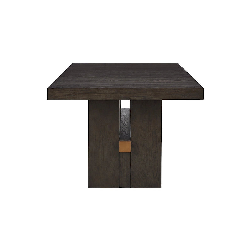 Table de salle à manger rectangulaire extensible marron foncé