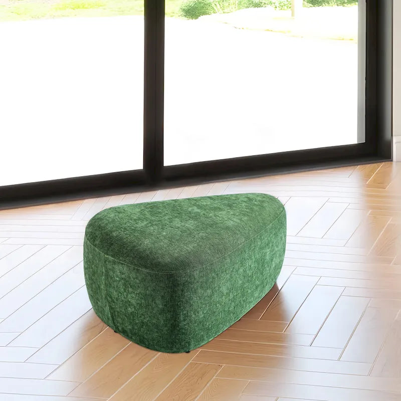 Pouf d'appoint triangulaire capitonné moderne