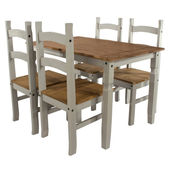 Chaises de salle à manger en bois massif style fermette