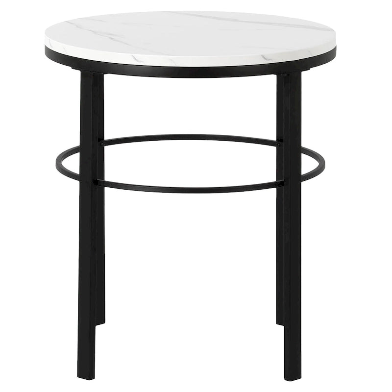 Table d'appoint ronde avec plateau en faux marbre