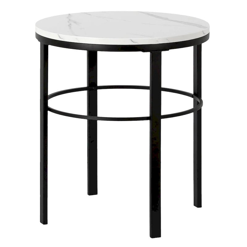 Table d'appoint ronde avec plateau en faux marbre