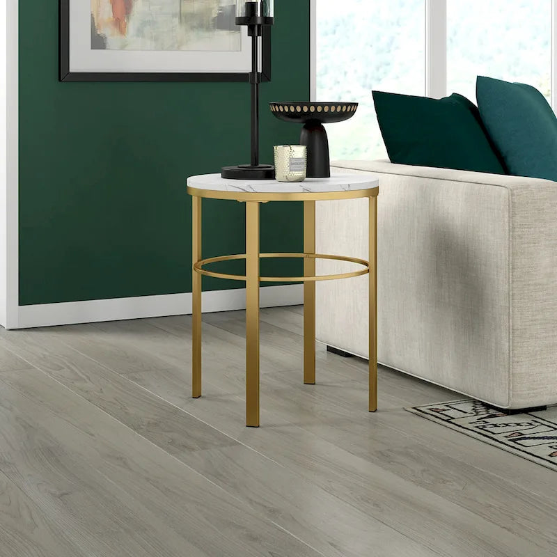 Table d'appoint ronde avec plateau en faux marbre