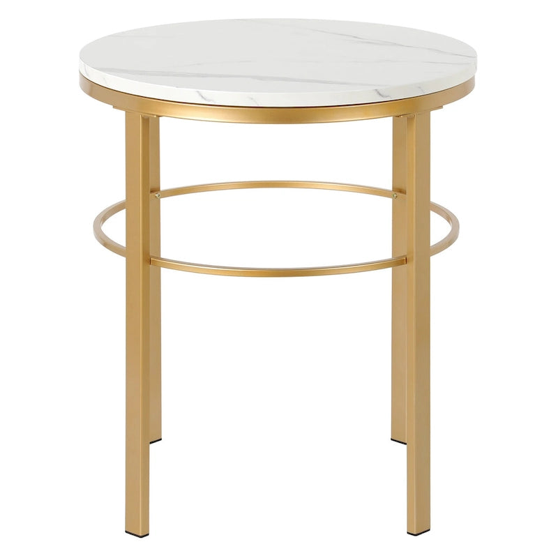 Table d'appoint ronde avec plateau en faux marbre