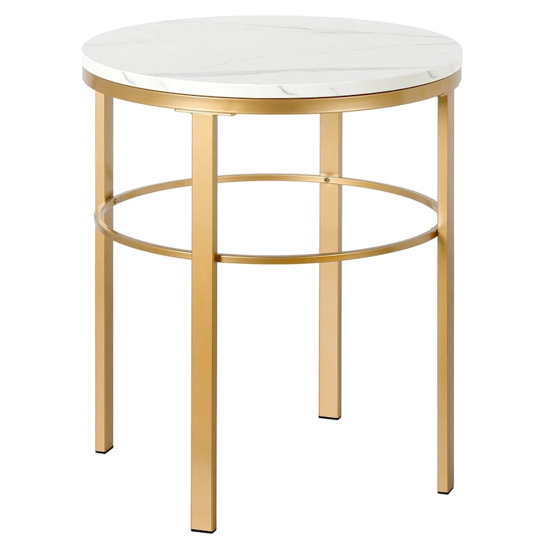 Table d'appoint ronde avec plateau en faux marbre