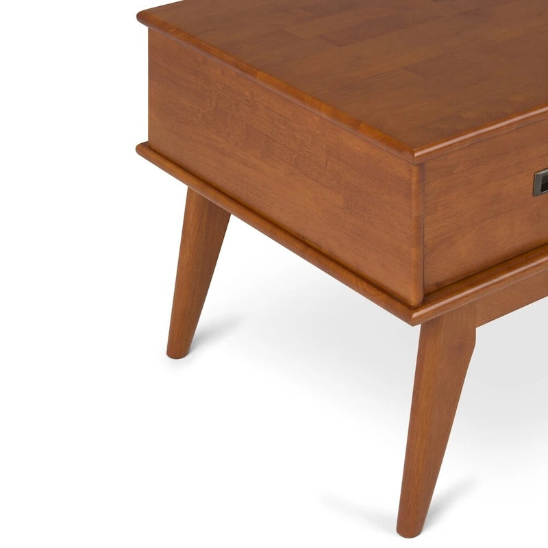 Table basse rectangulaire mi-siècle moderne en bois massif de 48 pouces de large