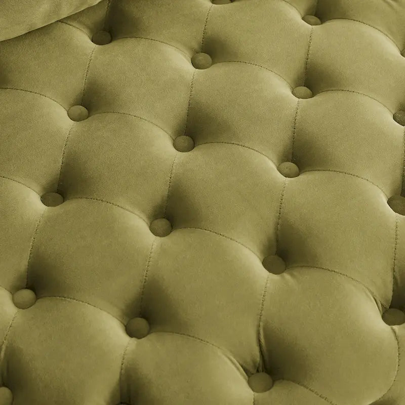 Fauteuil pivotant en velours pour salon avec capitonnage