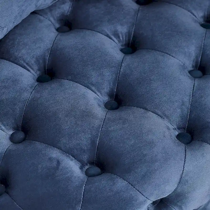 Fauteuil pivotant en velours pour salon avec capitonnage