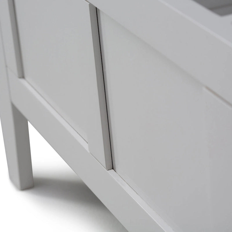 Banc de rangement contemporain en bois massif de 122 cm de large pour entrée