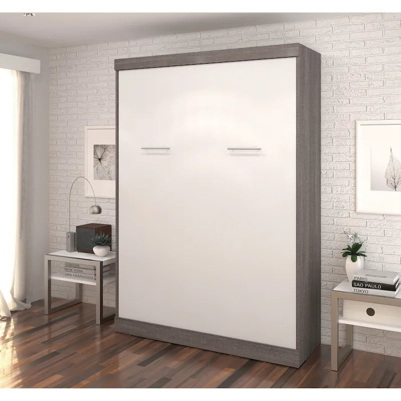 Lit escamotable double avec rangement, lit mural pour chambre d'amis
