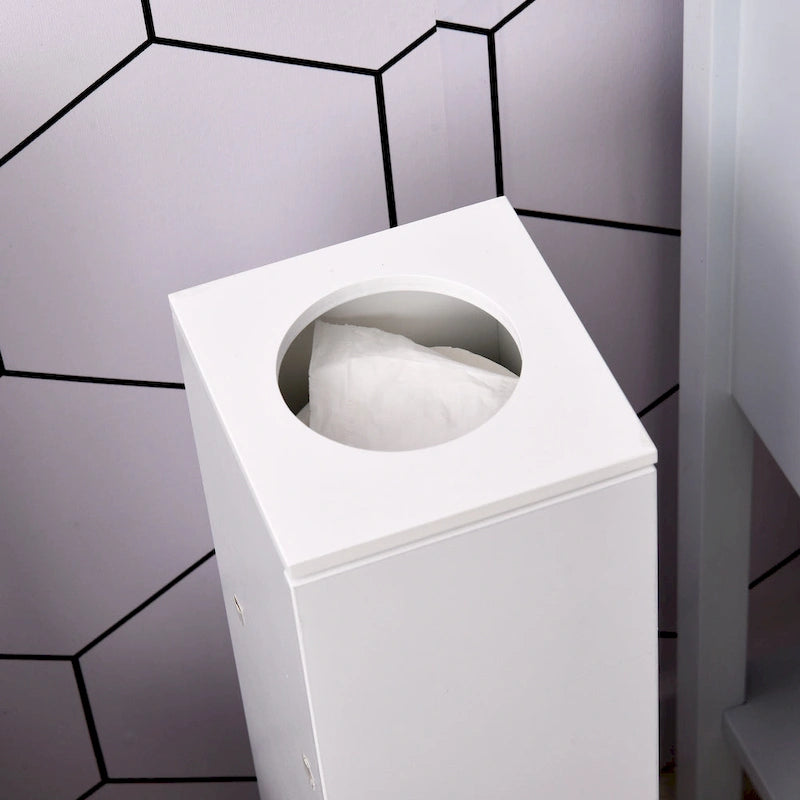 Armoire de rangement verticale blanche pour salle de bain