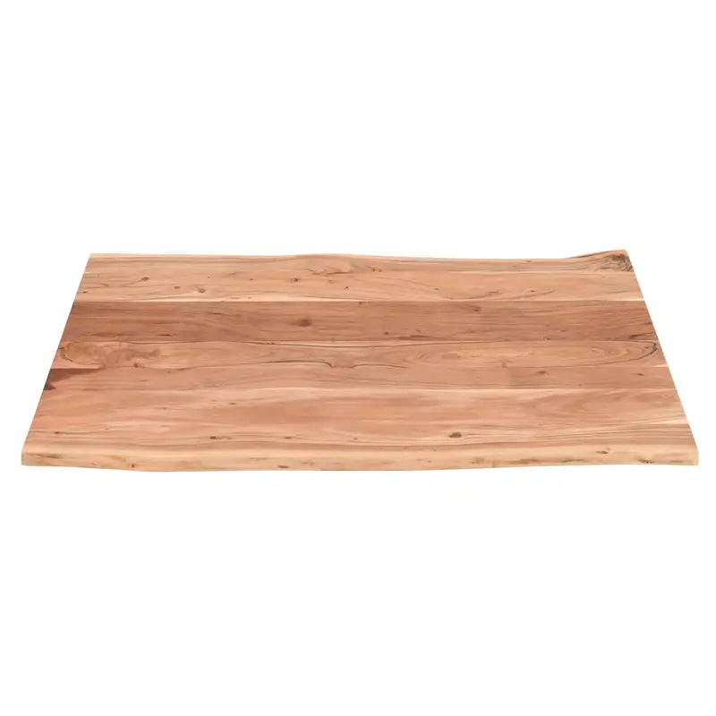 Table basse Acacia Farmhouse, bords bruts, piètement traîneau en métal, marron et noir