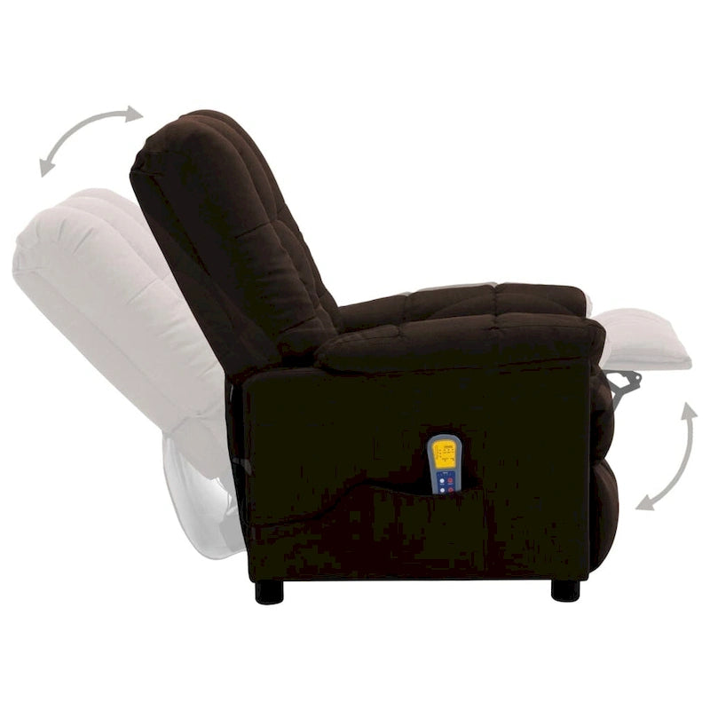 Fauteuil de massage relaxant en tissu marron foncé