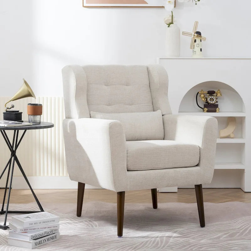 Fauteuil d'appoint moderne, Fauteuil en chenille pour salon, Fauteuil rembourré confortable