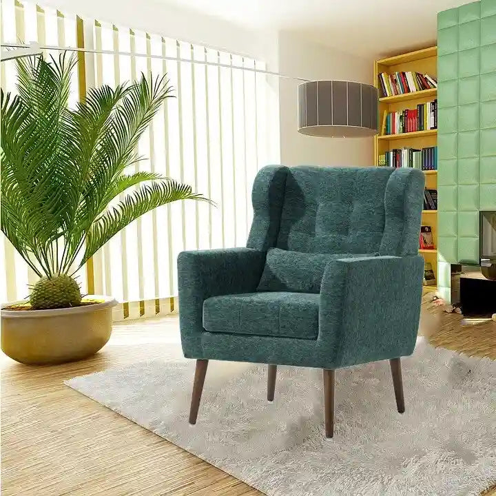 Fauteuil d'appoint moderne, Fauteuil en chenille pour salon, Fauteuil rembourré confortable