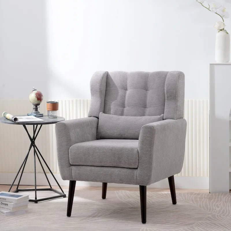 Fauteuil d'appoint moderne, Fauteuil en chenille pour salon, Fauteuil rembourré confortable