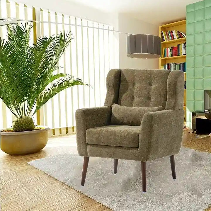 Fauteuil d'appoint moderne, Fauteuil en chenille pour salon, Fauteuil rembourré confortable