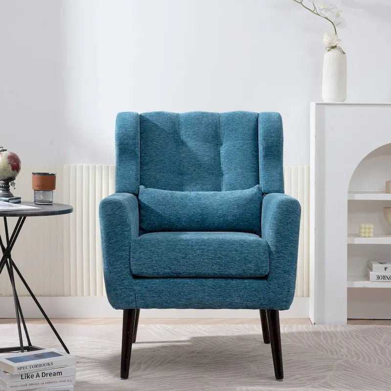 Fauteuil d'appoint moderne, Fauteuil en chenille pour salon, Fauteuil rembourré confortable
