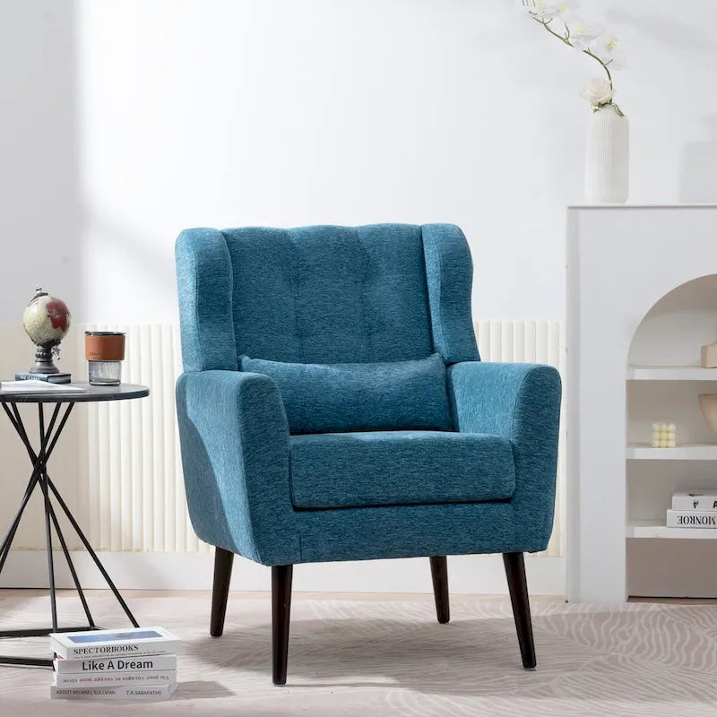 Fauteuil d'appoint moderne, Fauteuil en chenille pour salon, Fauteuil rembourré confortable