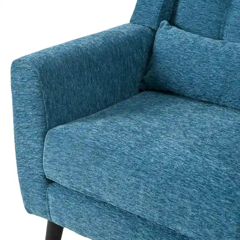 Fauteuil d'appoint moderne, Fauteuil en chenille pour salon, Fauteuil rembourré confortable