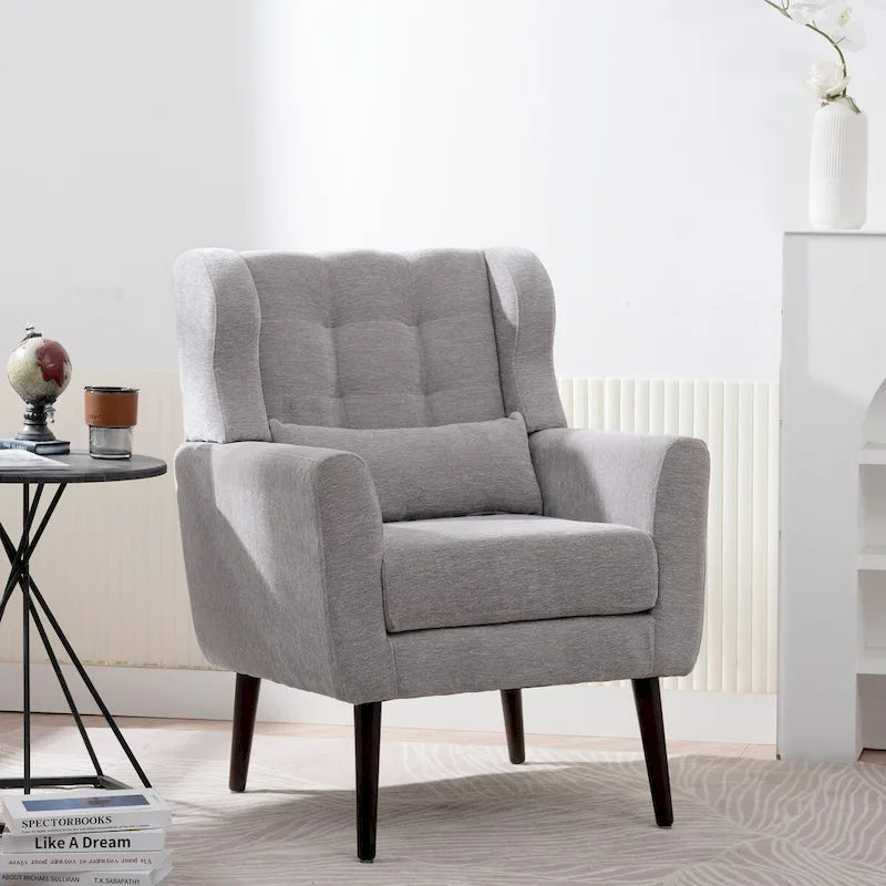 Fauteuil d'appoint moderne, Fauteuil en chenille pour salon, Fauteuil rembourré confortable
