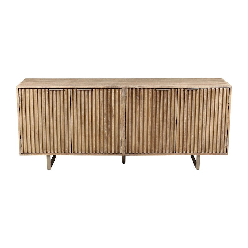 Buffet Mid-Century Moderne en Bois de Mangue Cannnelé
