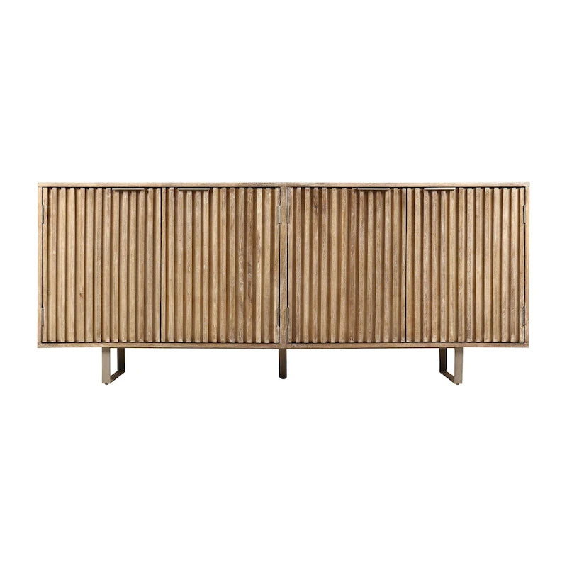 Buffet Mid-Century Moderne en Bois de Mangue Cannnelé
