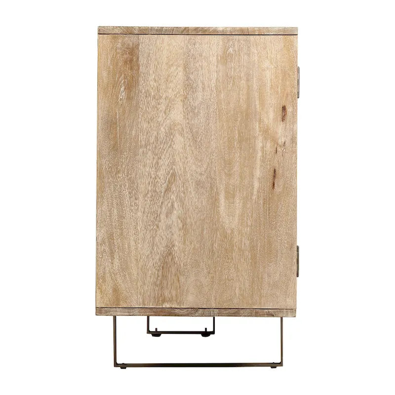 Buffet Mid-Century Moderne en Bois de Mangue Cannnelé