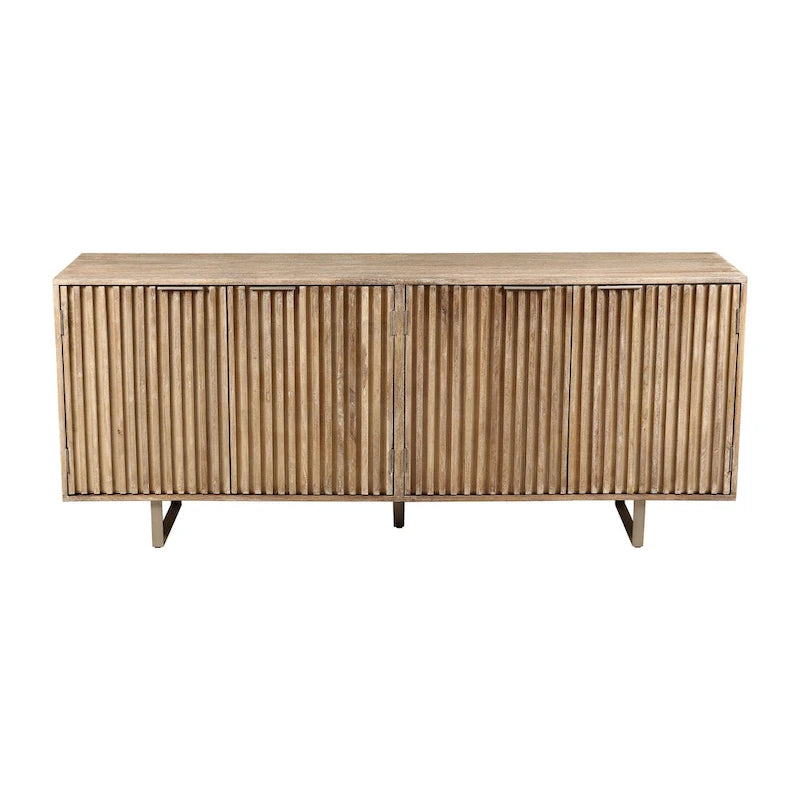 Buffet Mid-Century Moderne en Bois de Mangue Cannnelé