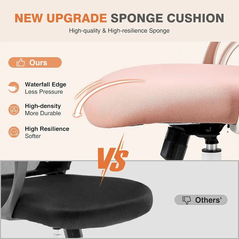 Fauteuil de bureau à roulettes, ergonomique, dossier haut en maille