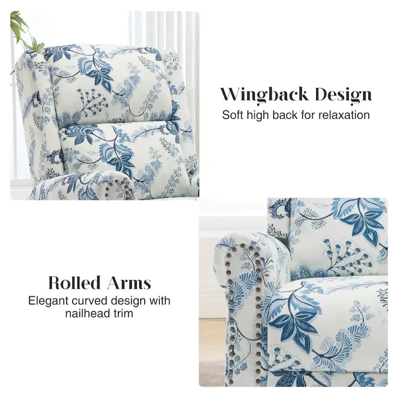 Fauteuil relax pivotant et basculant manuel en tissu fleuri