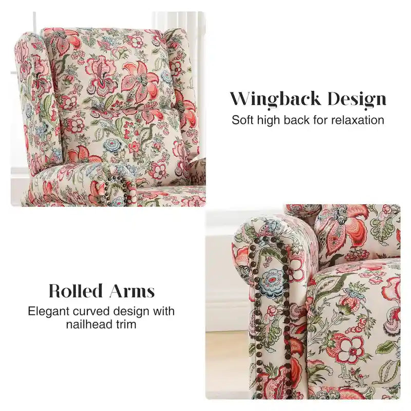 Fauteuil relax pivotant et basculant manuel en tissu fleuri