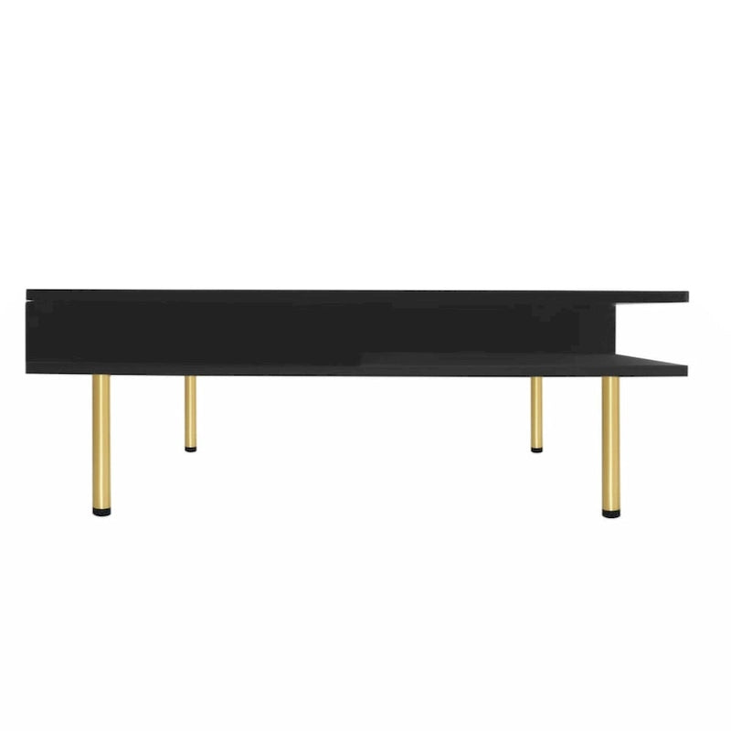 Table basse exquise laquée à pieds dorés